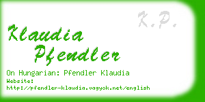 klaudia pfendler business card